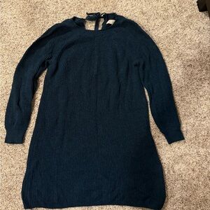LOFT Dark Blue Long Sleeve Dress